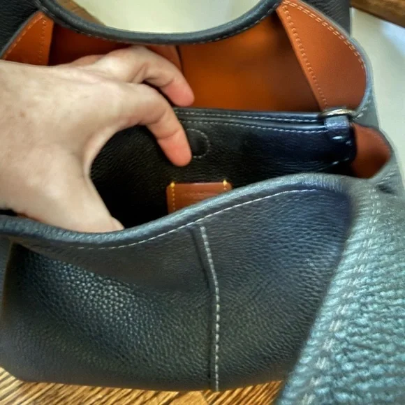 Coach Black Pebbled Leather Shoulder Bag - Picture 12 of 12